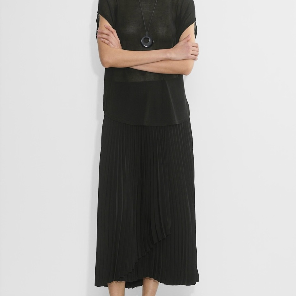Aritzia Babaton pleated poplin skirt